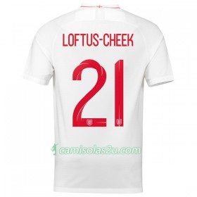 Camisolas de Futebol Inglaterra Loftus-cheek 21 Equipamento Principal Copa do Mundo 2018 Manga Curta